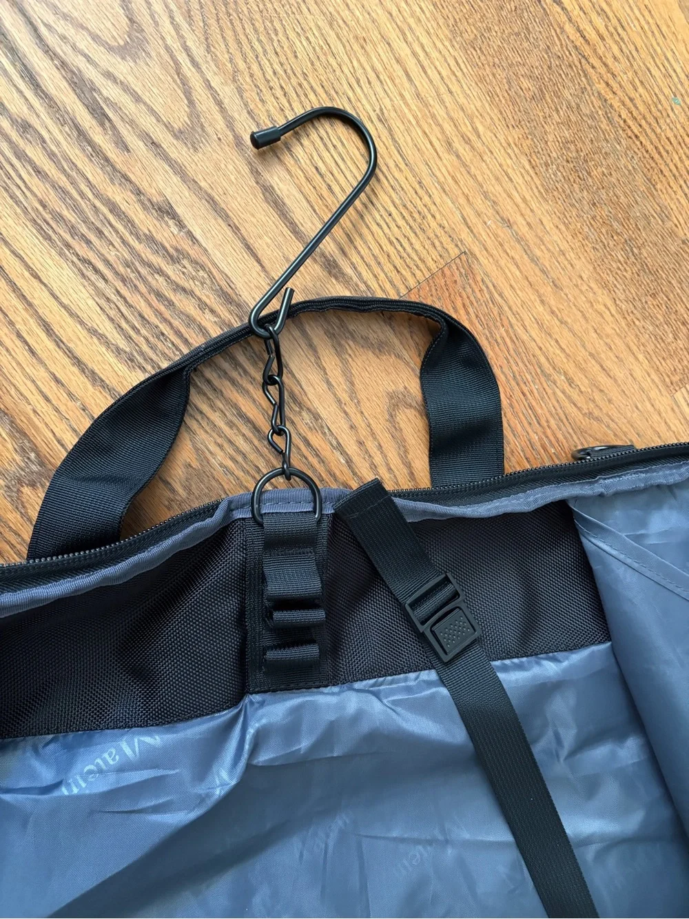 Matein Garment Bag Suit Travel Bag Black Shoulder Strap Foldable Carry On
